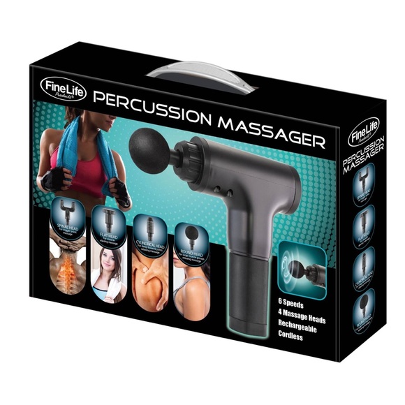 6 Speed Cordless Percussion Massager Black - Picture 1 of 11